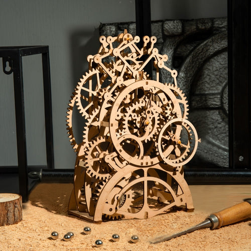 Robud DIY 3D Wooden Mechanical Puzzle  Model Building Kits Laser Cutting Action by Clockwork Gift Toys for Children LG/LK/AM